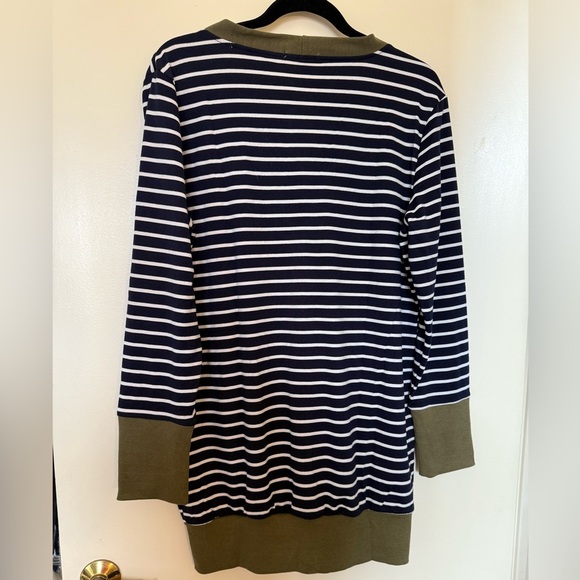 NWT Haute Edition Long Sleeve Stripe Snap Front Cardigan in Size Large - Picture 5 of 7